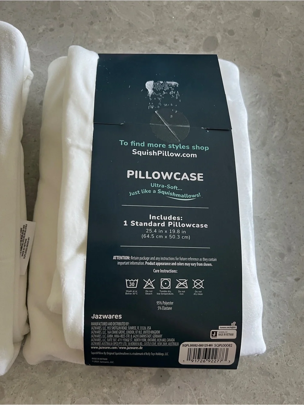 Squishpillow Ultra-Soft White Pillowcase - Standard